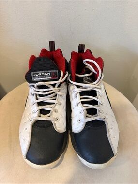 Team Jordan Basketball Shoes White Black Red